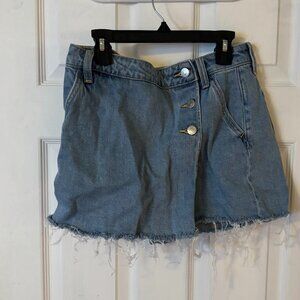 Denim Button-Up Frayed Hem Skort - Originally 54 - AT LOWEST SUGGESTED LISTING